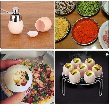 Stainless Steel Egg Opener Eggshell Cutter Kitchen Remover Tool for Raw/Soft Hard Boiled Egg