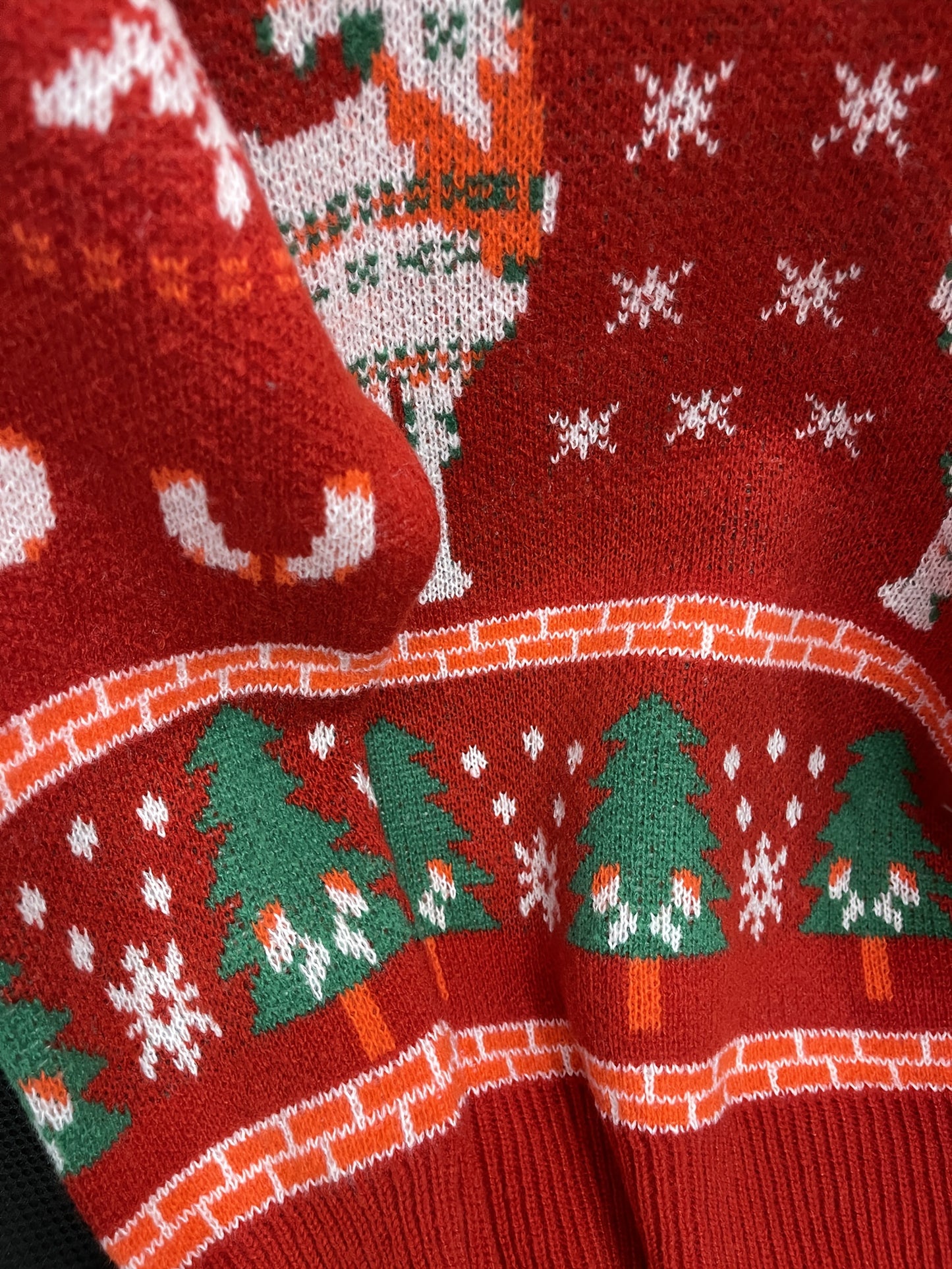 Christmas Pattern Crew Neck Pullover Sweater, Cute Long Sleeve Loose Cotton Sweater, Women's Clothing