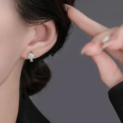 Nadine Square Wrap Moissanite Hoop Earrings